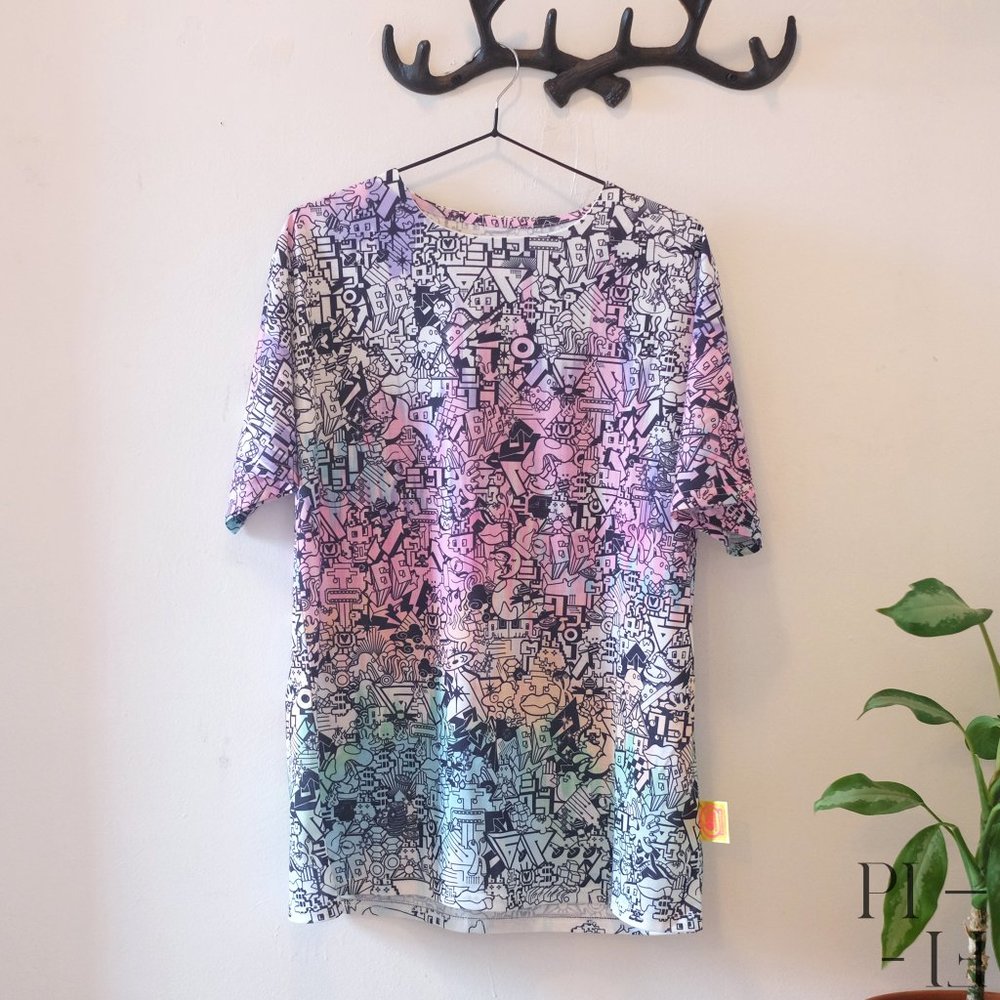 6% DokiDoki pastel  graffiti Tshirt kawaii fashion